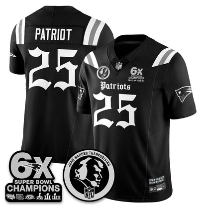 NE Gothic 6x Champions Patch Vapor Limited Jersey - John Madden Patch