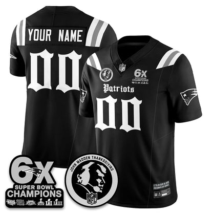 NE Gothic 6x Champions Patch Vapor Limited Jersey - John Madden Patch