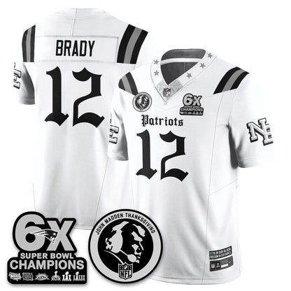 NE Gothic 6x Champions Patch Vapor Limited Jersey - John Madden Patch