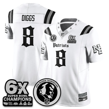 NE Gothic 6x Champions Patch Vapor Limited Jersey - John Madden Patch