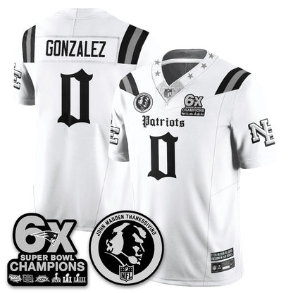 NE Gothic 6x Champions Patch Vapor Limited Jersey - John Madden Patch