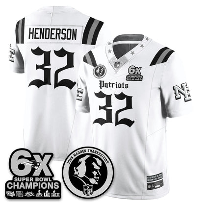 NE Gothic 6x Champions Patch Vapor Limited Jersey - John Madden Patch