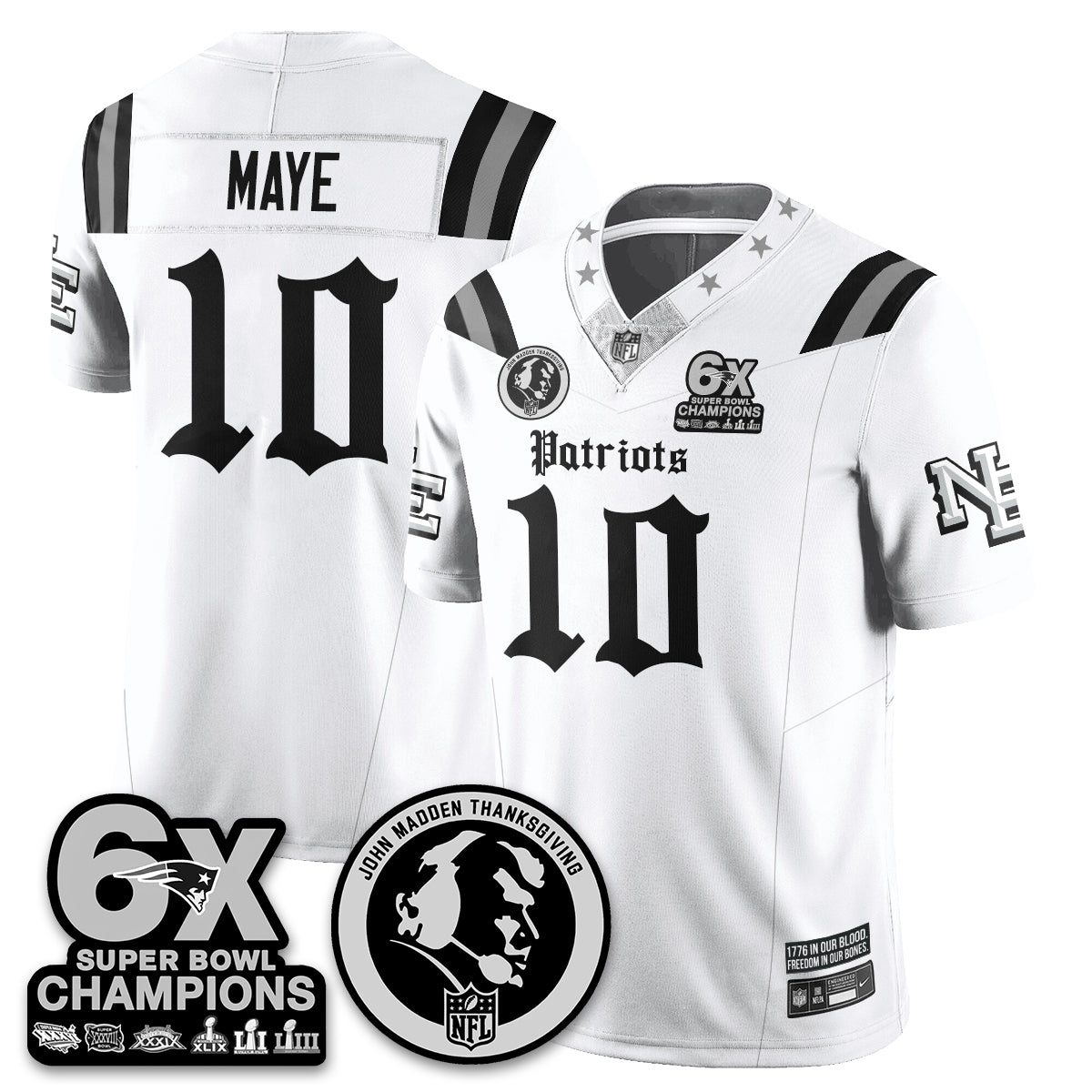NE Gothic 6x Champions Patch Vapor Limited Jersey - John Madden Patch