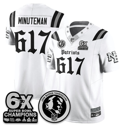 NE Gothic 6x Champions Patch Vapor Limited Jersey - John Madden Patch