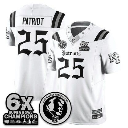 NE Gothic 6x Champions Patch Vapor Limited Jersey - John Madden Patch