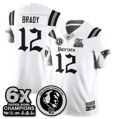 NE Gothic 6x Champions Patch Vapor Limited Jersey - John Madden Patch