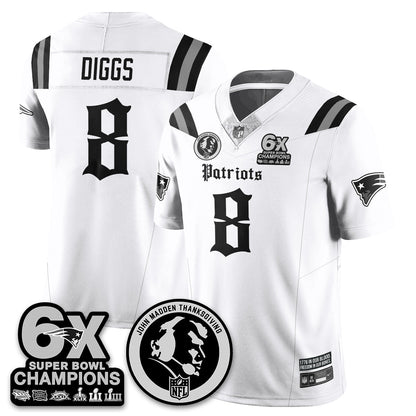 NE Gothic 6x Champions Patch Vapor Limited Jersey - John Madden Patch