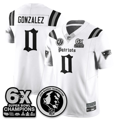 NE Gothic 6x Champions Patch Vapor Limited Jersey - John Madden Patch