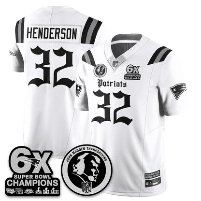NE Gothic 6x Champions Patch Vapor Limited Jersey - John Madden Patch