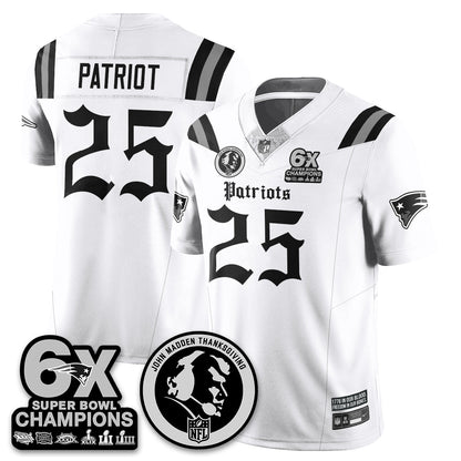 NE Gothic 6x Champions Patch Vapor Limited Jersey - John Madden Patch
