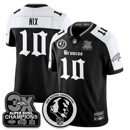 DEN Gothic 3x Champions Vapor Limited Jersey - John Madden Patch - All Stitched