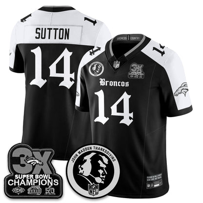 DEN Gothic 3x Champions Vapor Limited Jersey - John Madden Patch - All Stitched