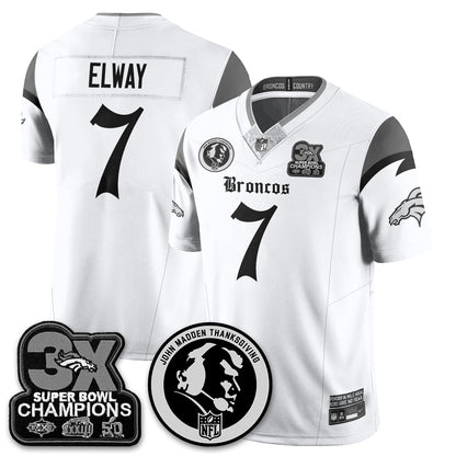 DEN Gothic 3x Champions Vapor Limited Jersey - John Madden Patch - All Stitched