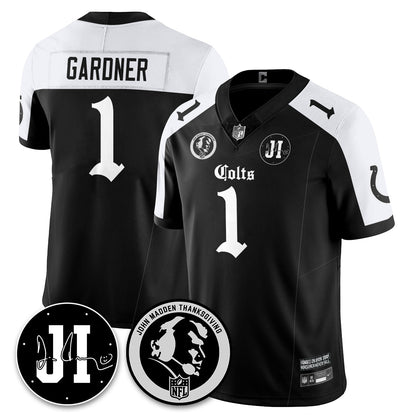 IND Gothic Vapor Limited Jersey - John Madden, Jim Irsay Patch - All Stitched