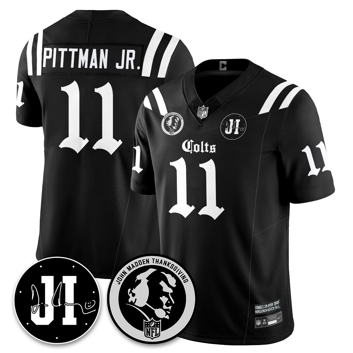 IND Gothic Vapor Limited Jersey - John Madden, Jim Irsay Patch - All Stitched