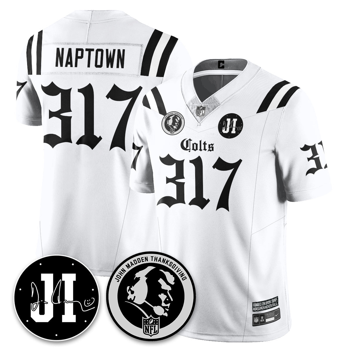 IND Gothic Vapor Limited Jersey - John Madden, Jim Irsay Patch - All Stitched