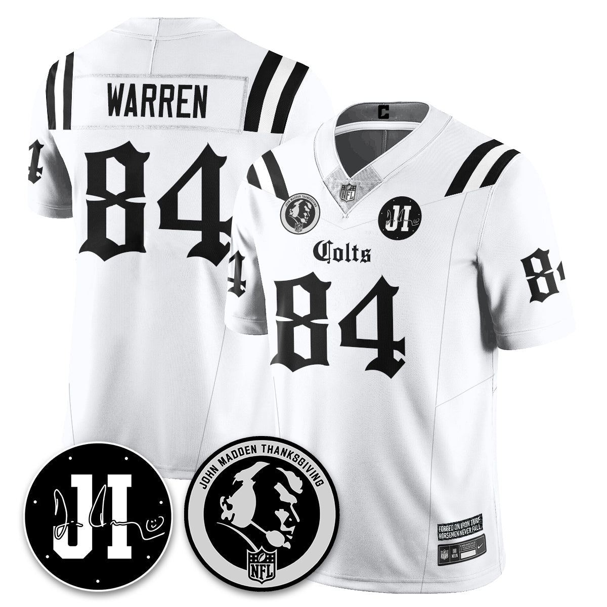 IND Gothic Vapor Limited Jersey - John Madden, Jim Irsay Patch - All Stitched