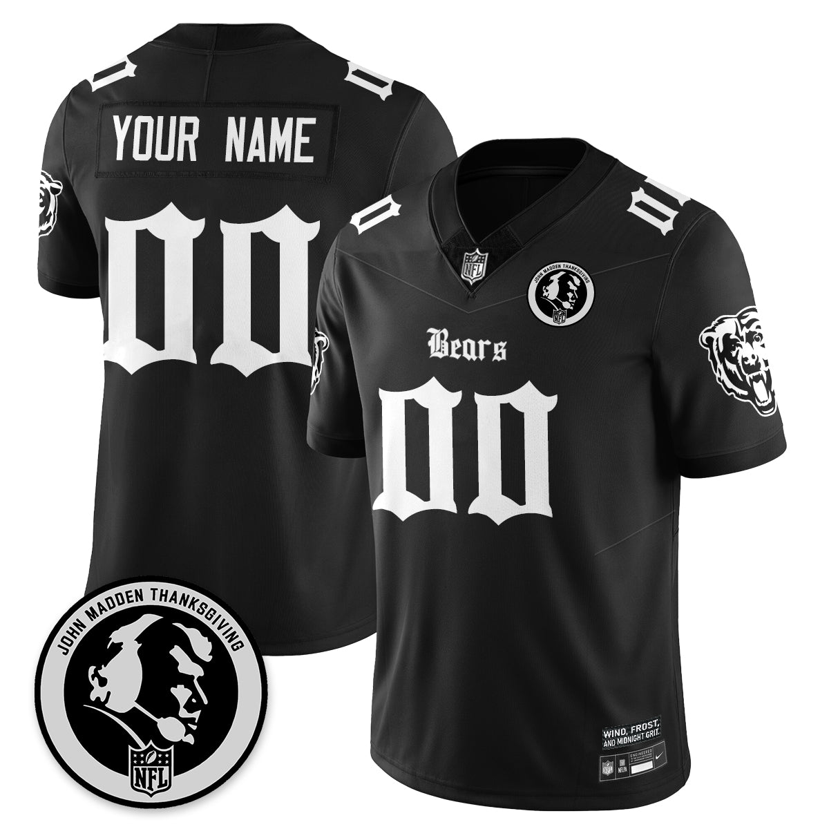 Custom CHI Gothic Vapor Limited Jersey - John Madden Patch