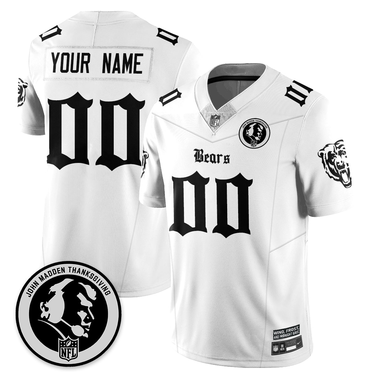 Custom CHI Gothic Vapor Limited Jersey - John Madden Patch