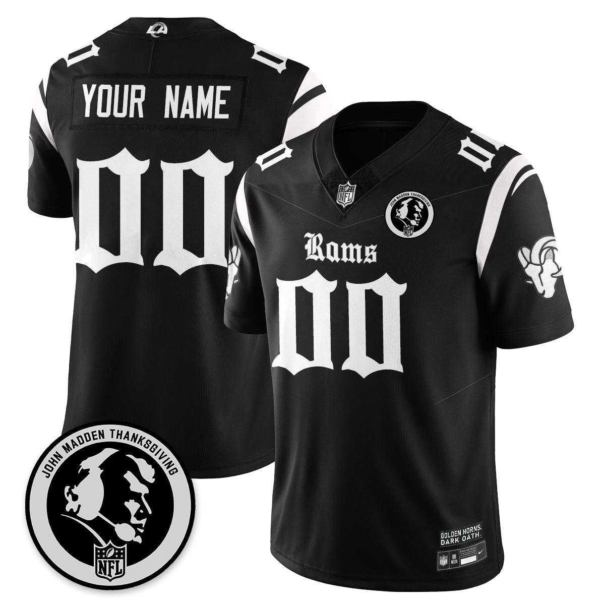 LAR Gothic Vapor Limited Jersey - John Madden Patch