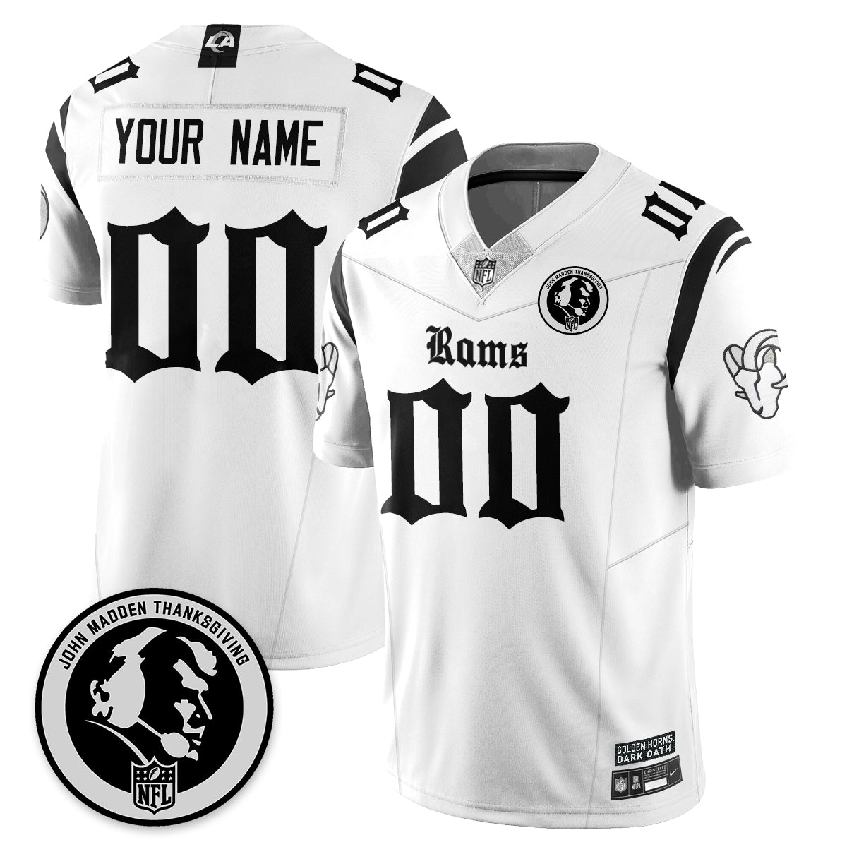 LAR Gothic Vapor Limited Custom Jersey - John Madden Patch