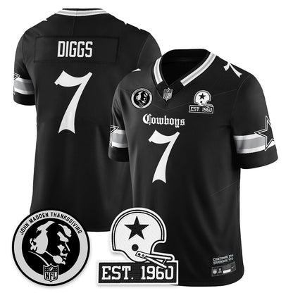 DAL Gothic Vapor Limited Jersey - John Madden Patch - All Stitched