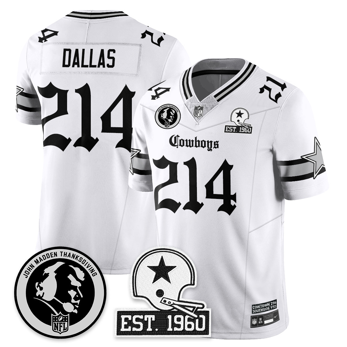 DAL Gothic Vapor Limited Jersey - John Madden Patch - All Stitched