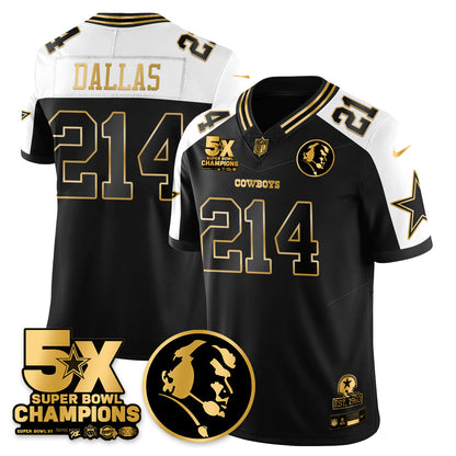 DAL 5-Time Champions Vapor Limited Gold Jersey - John Madden Patch