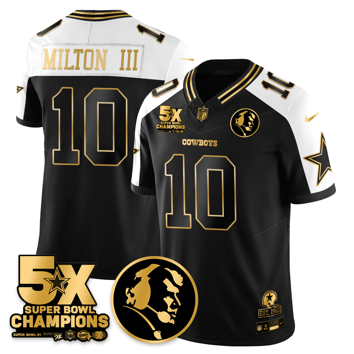 DAL 5-Time Champions Vapor Limited Gold Jersey - John Madden Patch