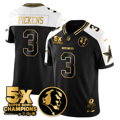 DAL 5-Time Champions Vapor Limited Gold Jersey - John Madden Patch