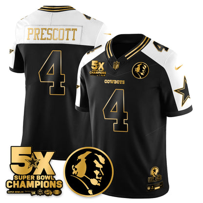 DAL 5-Time Champions Vapor Limited Gold Jersey - John Madden Patch