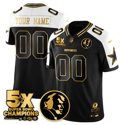 DAL 5-Time Champions Vapor Limited Gold Jersey - John Madden Patch