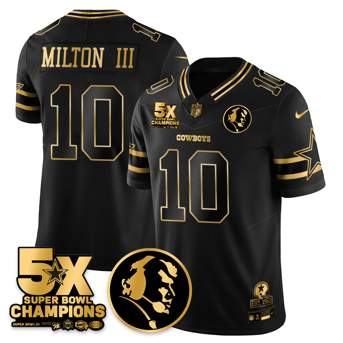 DAL 5-Time Champions Vapor Limited Gold Jersey - John Madden Patch