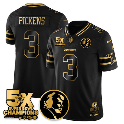 DAL 5-Time Champions Vapor Limited Gold Jersey - John Madden Patch