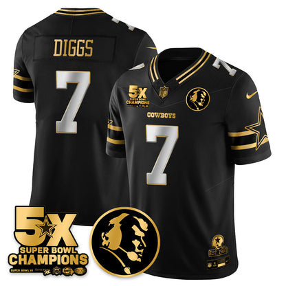 DAL 5-Time Champions Vapor Limited Gold Jersey - John Madden Patch