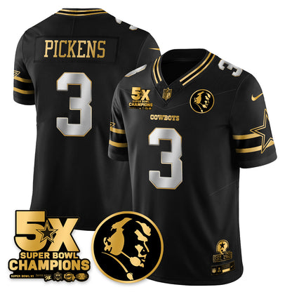DAL 5-Time Champions Vapor Limited Gold Jersey - John Madden Patch
