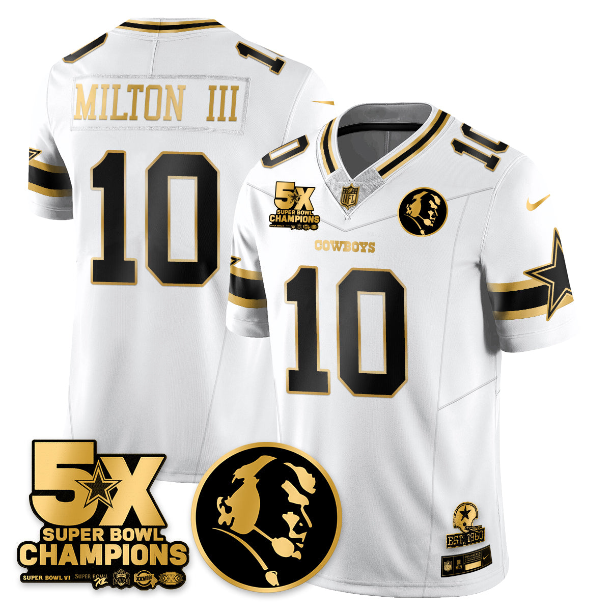 DAL 5-Time Champions Vapor Limited Gold Jersey - John Madden Patch
