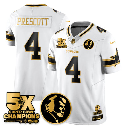 DAL 5-Time Champions Vapor Limited Gold Jersey - John Madden Patch
