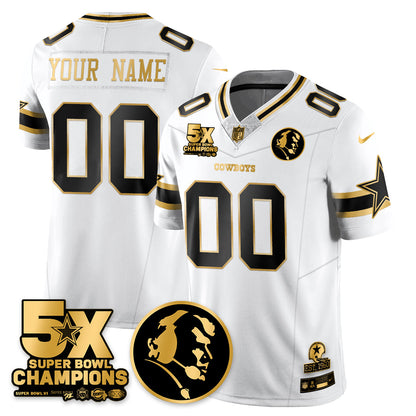 DAL 5-Time Champions Vapor Limited Gold Jersey - John Madden Patch