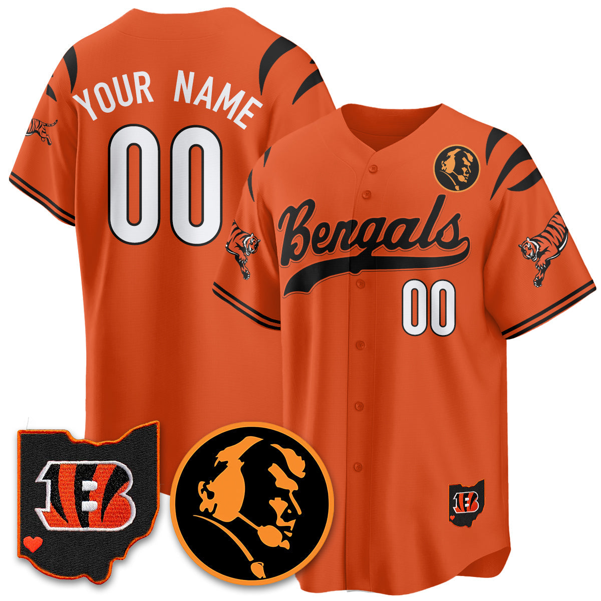 Custom CIN Vapor Limited Baseball Jersey - John Madden Patch - All Stitched\