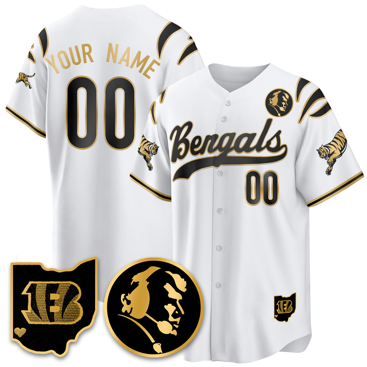 Custom CIN Vapor Limited Baseball Jersey - John Madden Patch - All Stitched\