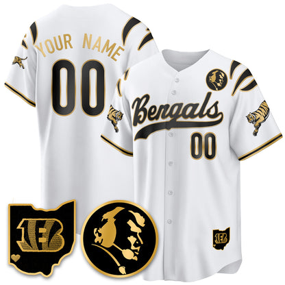 Custom CIN Vapor Limited Baseball Jersey - John Madden Patch - All Stitched\