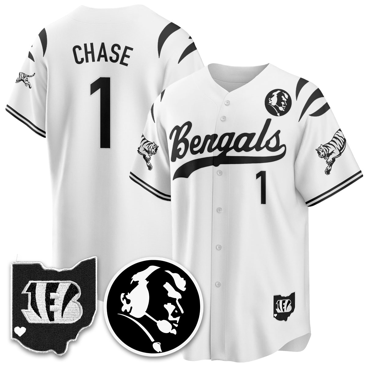 CIN Vapor Limited Baseball Jersey - John Madden Patch - All Stitched