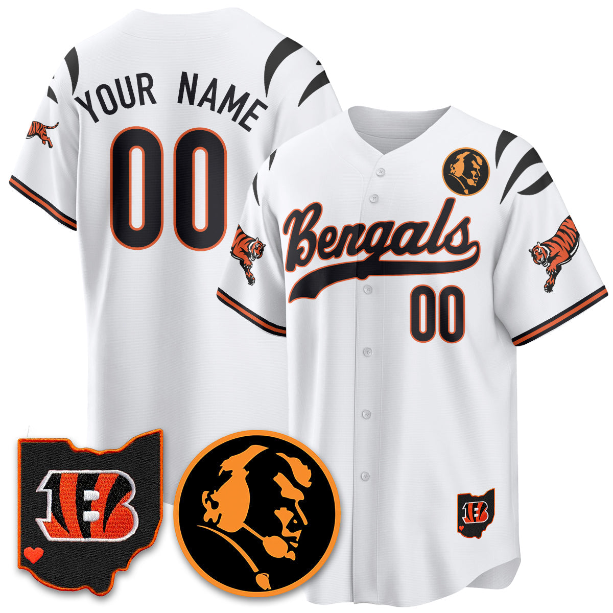 Custom CIN Vapor Limited Baseball Jersey - John Madden Patch - All Stitched\