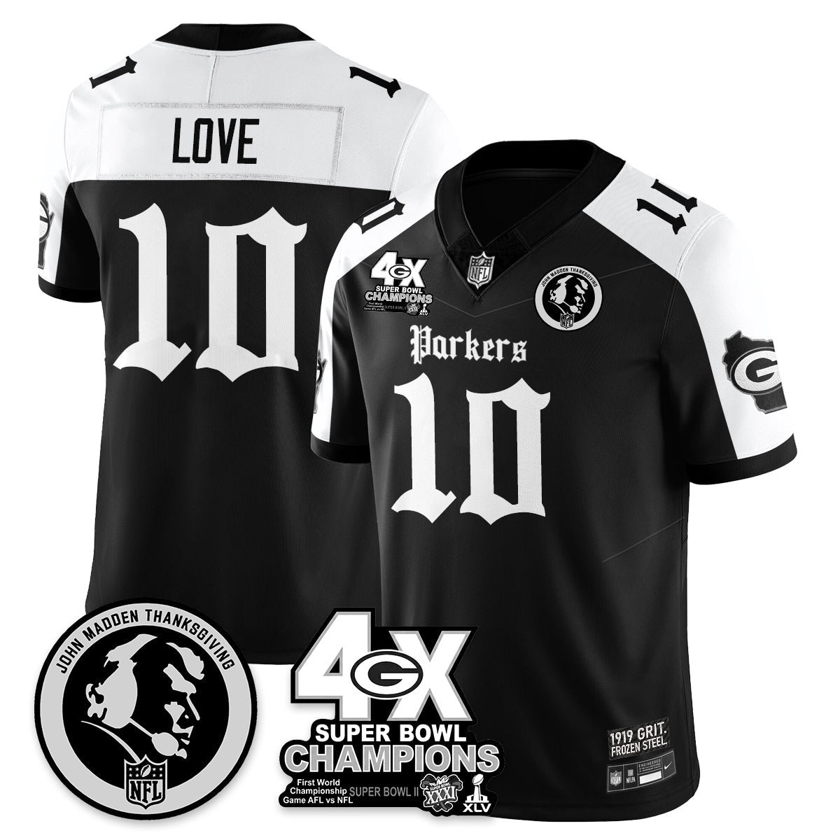 GB Gothic Vapor Limited Jersey - John Madden Patch - All Stitched