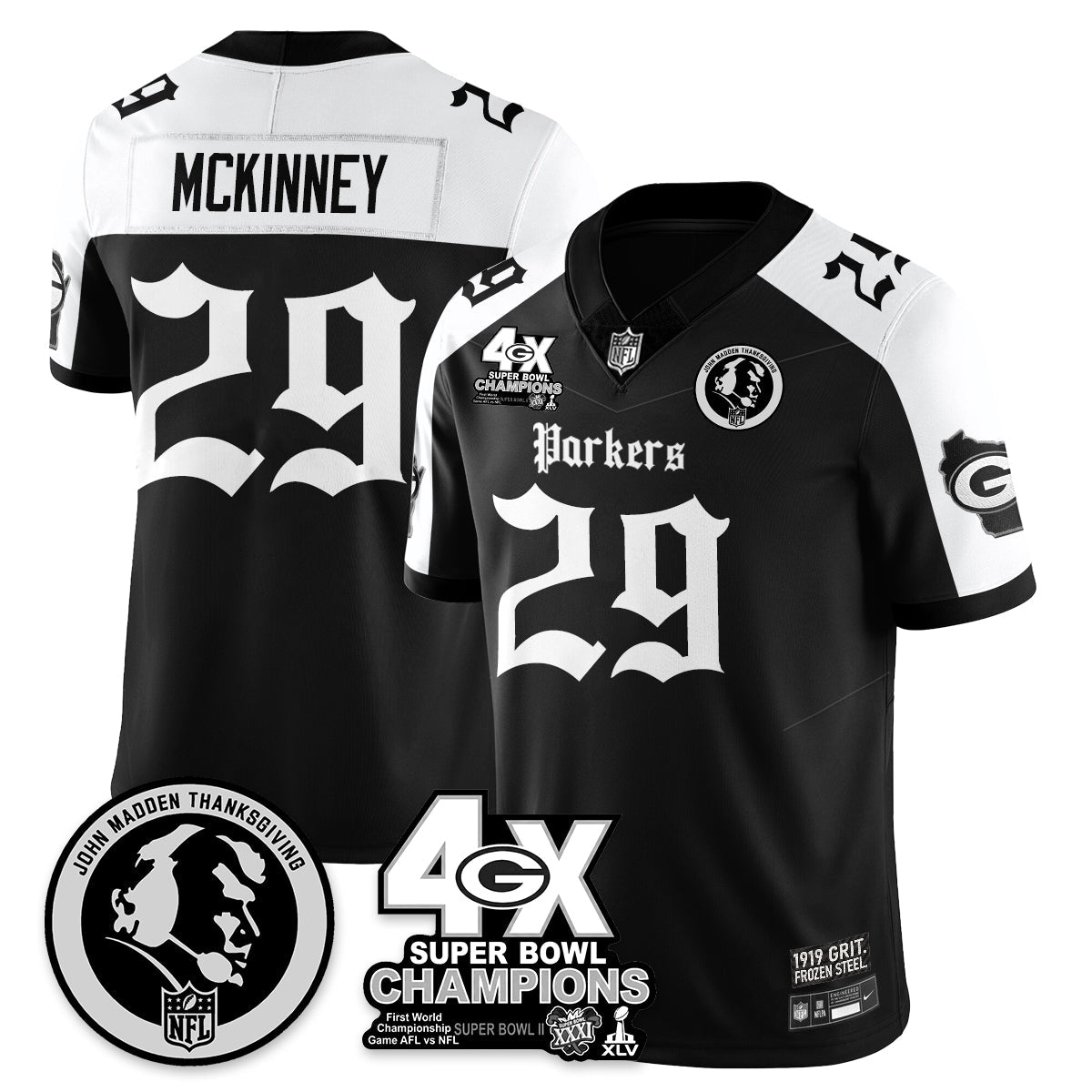 GB Gothic Vapor Limited Jersey - John Madden Patch - All Stitched