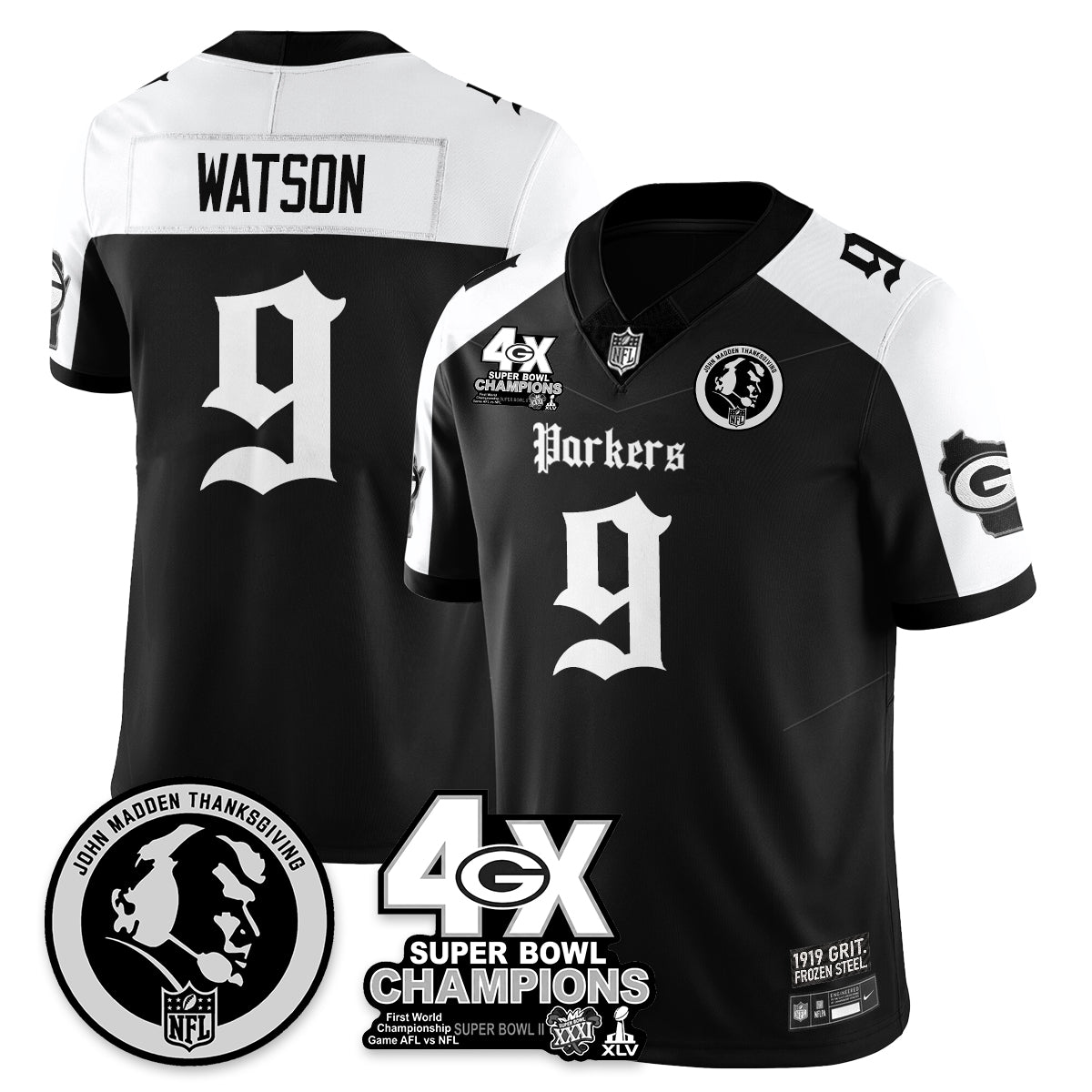 GB Gothic Vapor Limited Jersey - John Madden Patch - All Stitched