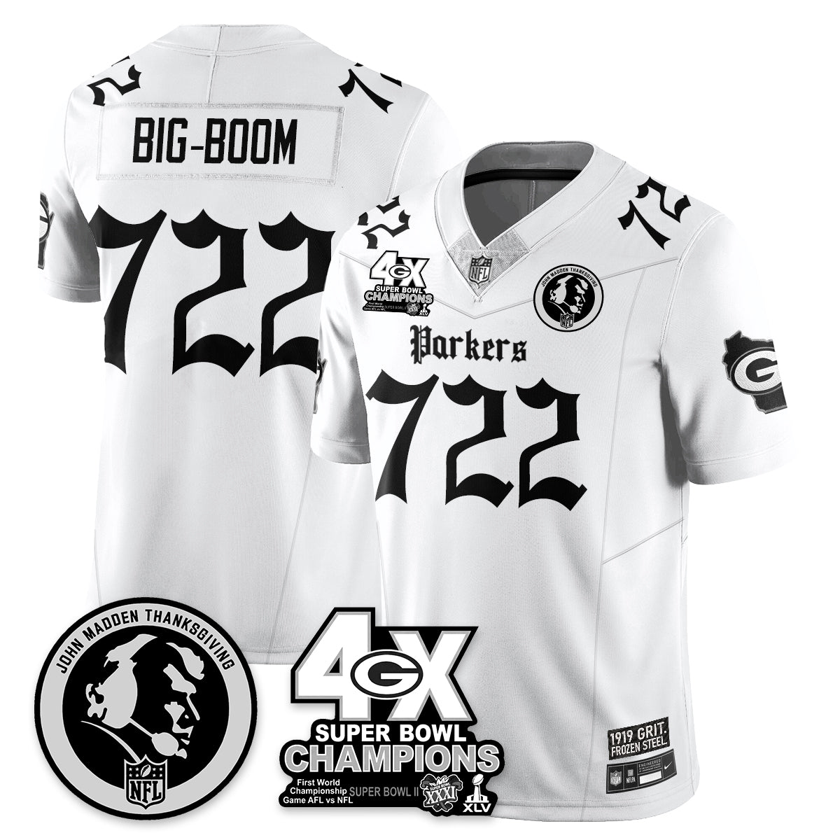 GB Gothic Vapor Limited Jersey - John Madden Patch - All Stitched