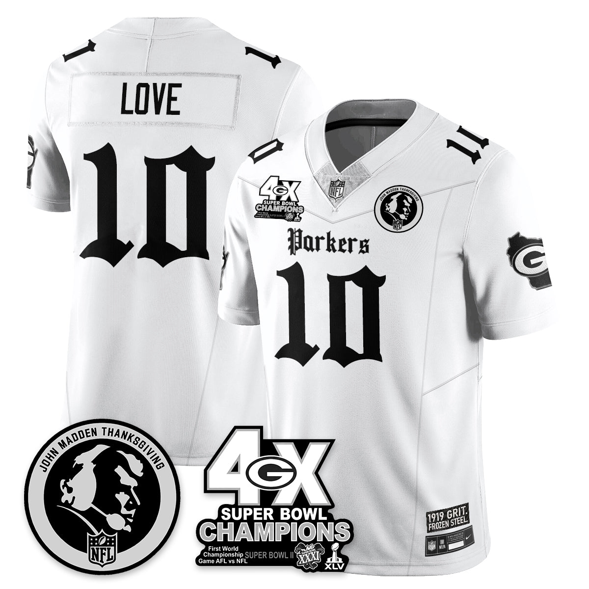 GB Gothic Vapor Limited Jersey - John Madden Patch - All Stitched