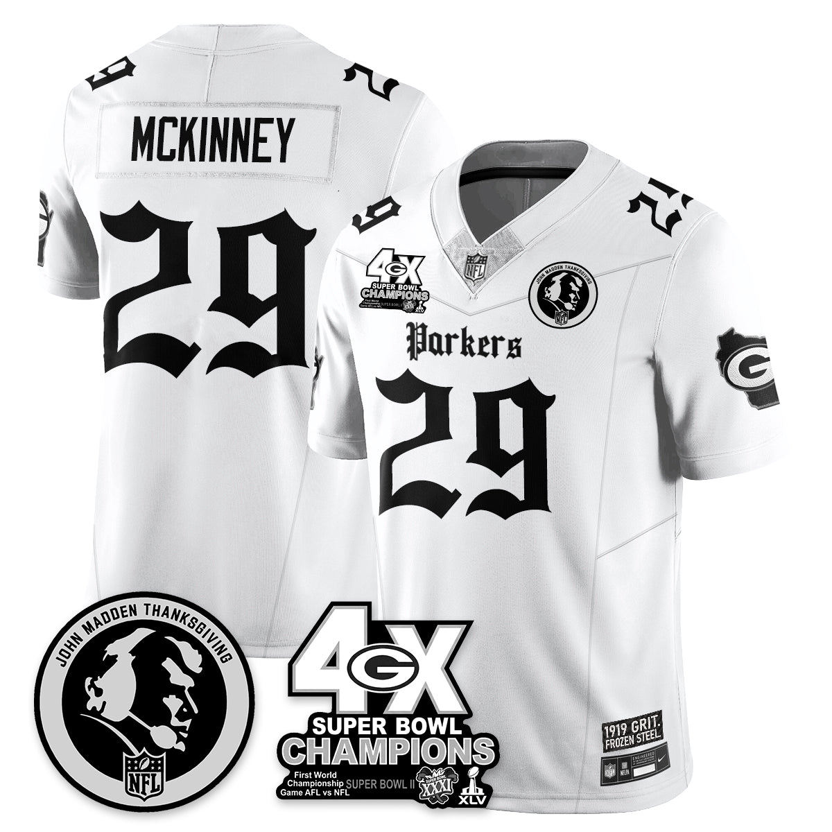 GB Gothic Vapor Limited Jersey - John Madden Patch - All Stitched